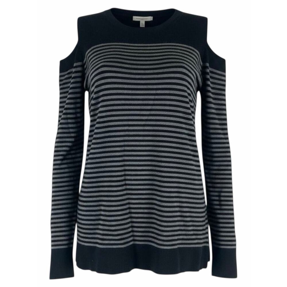 Acrobat Cashmere Blend Sweater Cold Shoulder Striped Size XS - Picture 2 of 9
